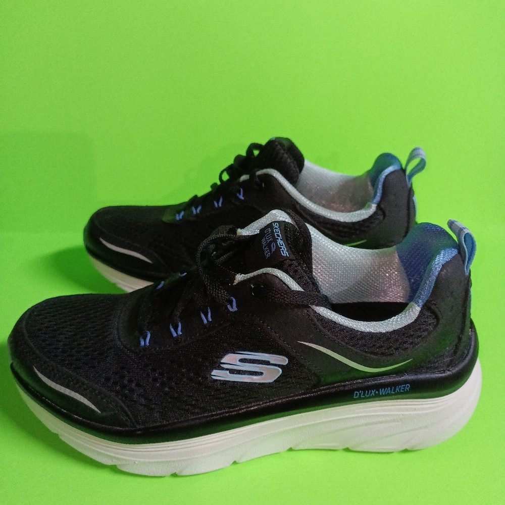Skechers Shoes Womens 7.5 D’Lux Walker Infinite Motion Black Sneaker 149023 BKLB